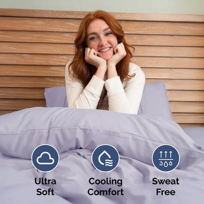 RV Short Queen Sheet Set - Soft, Breathable & Cooling 4-Piece Bedding | Fits 8” to 12” Mattresses - Light Lavender