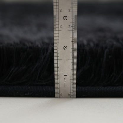 Skiennix Fluffy Area Rug - Soft Shag Non-Shedding Plush Carpet for Bedroom | Black 2x3 ft