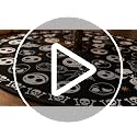 Gothic Christmas Tree Skirt 48 Inch Round Skull Face Black Holiday Decor