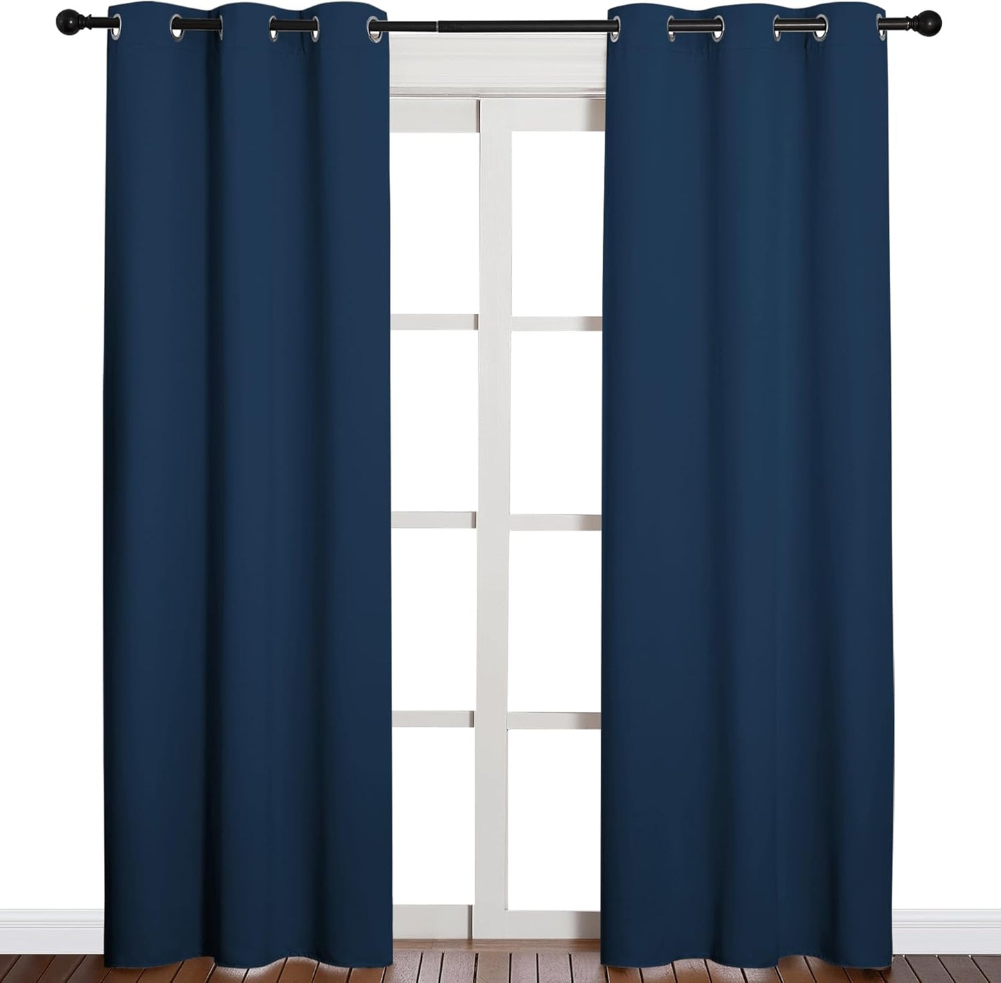 NICETOWN 84-Inch Blackout Curtains - Thermal Insulated Grommet Drapes for Office & Theater | Moroccan Blue, 1 Pair