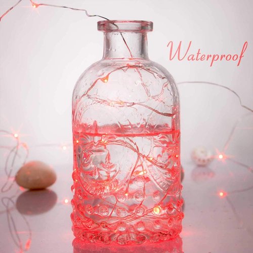 Ariceleo LED Fairy Lights - Battery Operated Copper Wire String Lights | 5m/16ft Red for Bedroom, Weddings & Parties