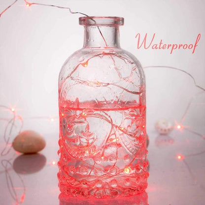 Ariceleo LED Fairy Lights - Battery Operated Copper Wire String Lights | 5m/16ft Red for Bedroom, Weddings & Parties
