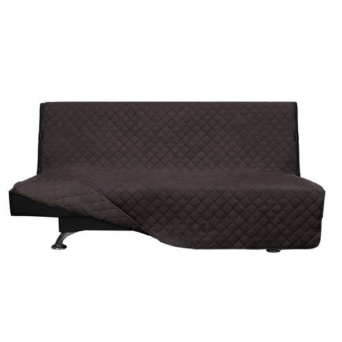 Easy-Going Futon Slipcover Reversible Sofa Cover Armless Couch Cover Water Resistant for Pets & Kids (Chocolate/Chocolate)