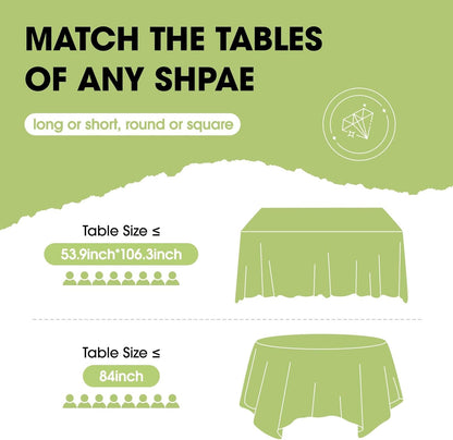 Pureegg Disposable Table Cloths - 10 Pack, 54 x 108 Inch, Leakproof Black & White Gingham Design