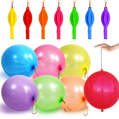 LEEZZIZZ Punch Balloons - 41Pcs Thickened Neon Heavy-Duty Party Favors for Kids & Weddings