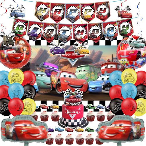 Birthday Party Decorations Kit with Banner Balloons Backdrop & Cake Toppers