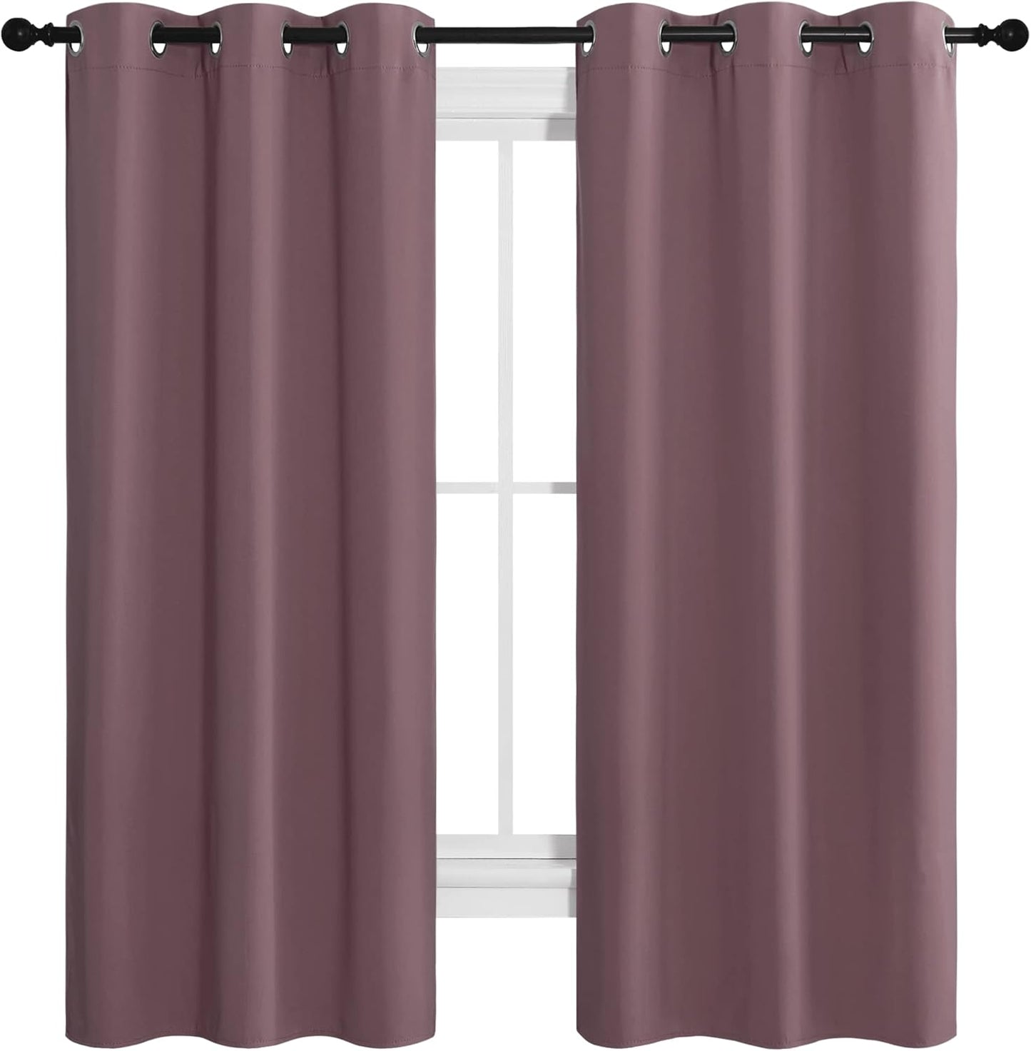 NICETOWN Room Darkening Curtains - Thermal Insulated Grommet Drapes | Set of 2, 42" x 68" - Ideal for Kitchen & Bedroom