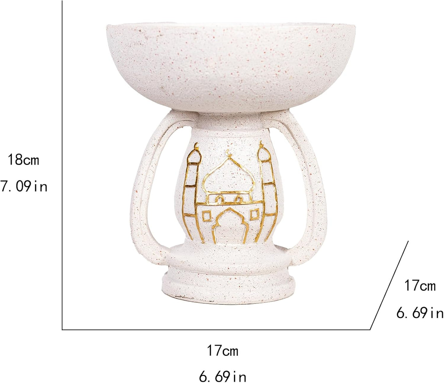 Regine Switzerland Mosque Sculpture - Elegant White Resin Ornament with Gold Pattern