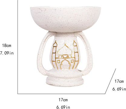 Regine Switzerland Mosque Sculpture - Elegant White Resin Ornament with Gold Pattern