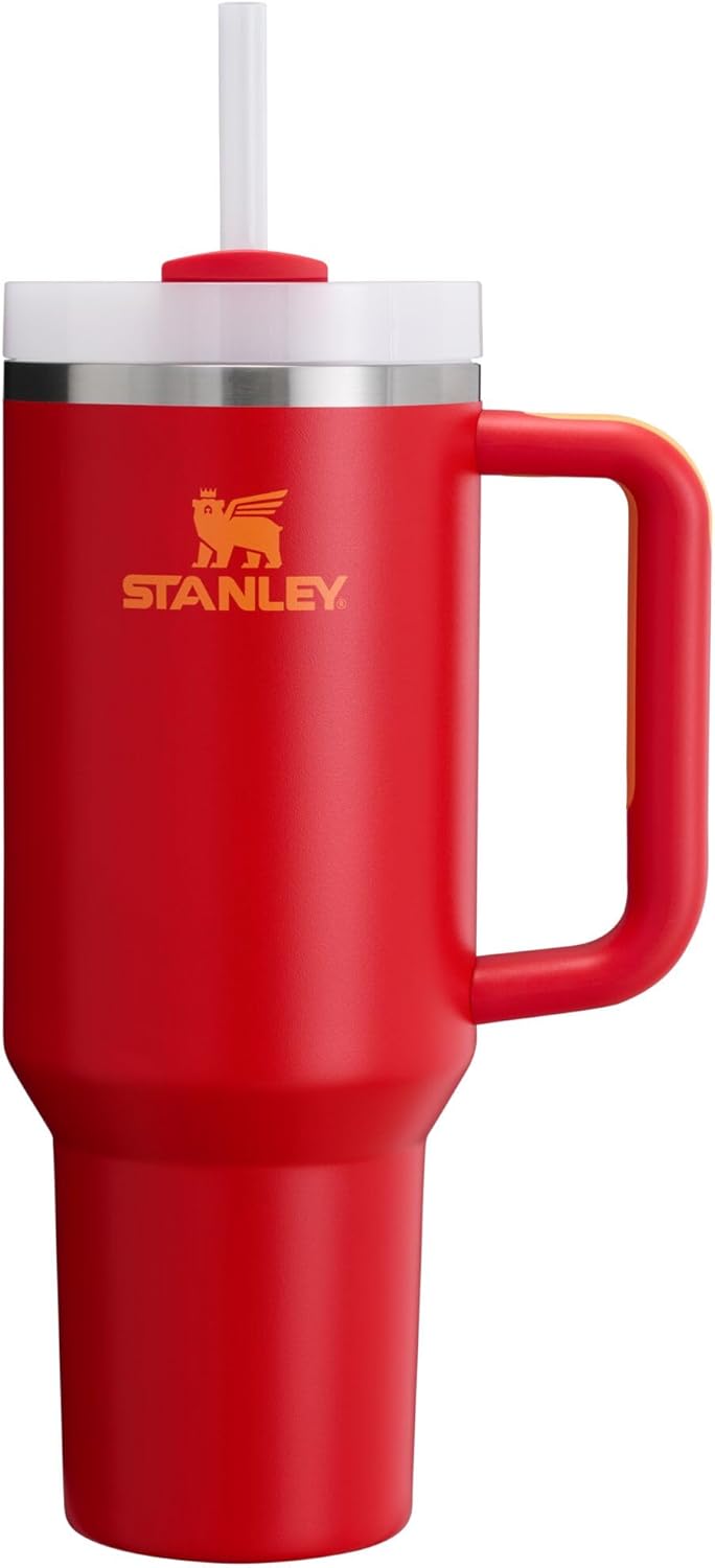 Stanley Quencher H2.0 Tumbler - 40 oz Insulated Stainless Steel Cup with Handle & Straw | Chili Color