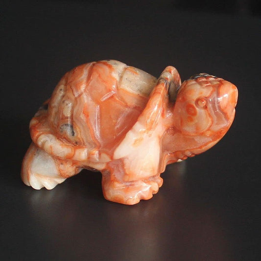 Skiennix 1.5'' Hand-Carved Gemstone Crystal Quartz Turtle Figurine | Unique Home Decor Accent