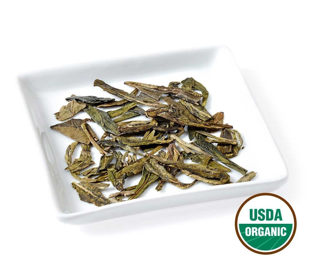 Golden Moon Tea Organic Dragon Well Longjing Green Tea - Loose Leaf, Non GMO - Travel Tin (24 Servings)