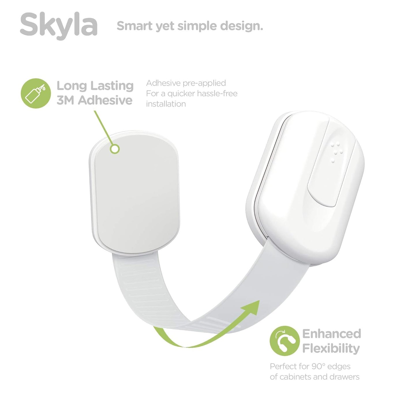 SKYLA HOMES Baby Locks - 8-Pack Child Safety Cabinet Proofing with 3M Adhesive | Easy Install, No Screws Needed