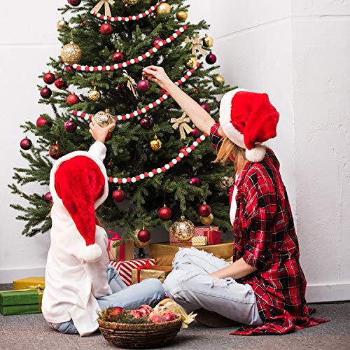 Christmas Wood Bead Garland 16 Feet Candy Cane Red & White Decoration