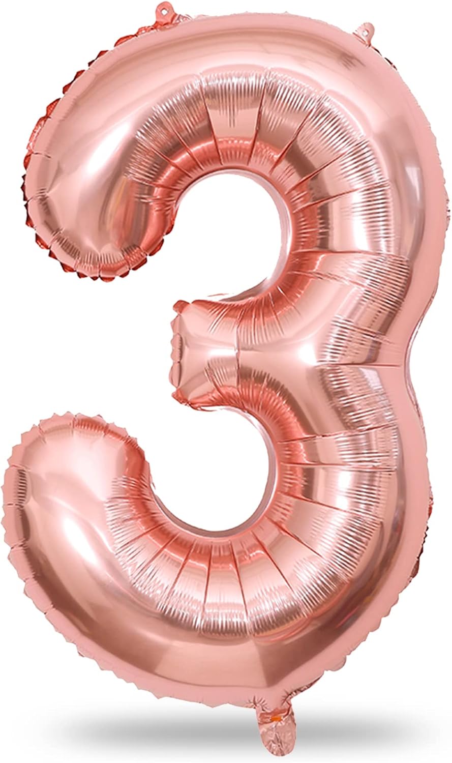 Rose Gold Number 3 Balloon - 40 Inch Large Foil Mylar Balloon for Birthdays & Celebrations
