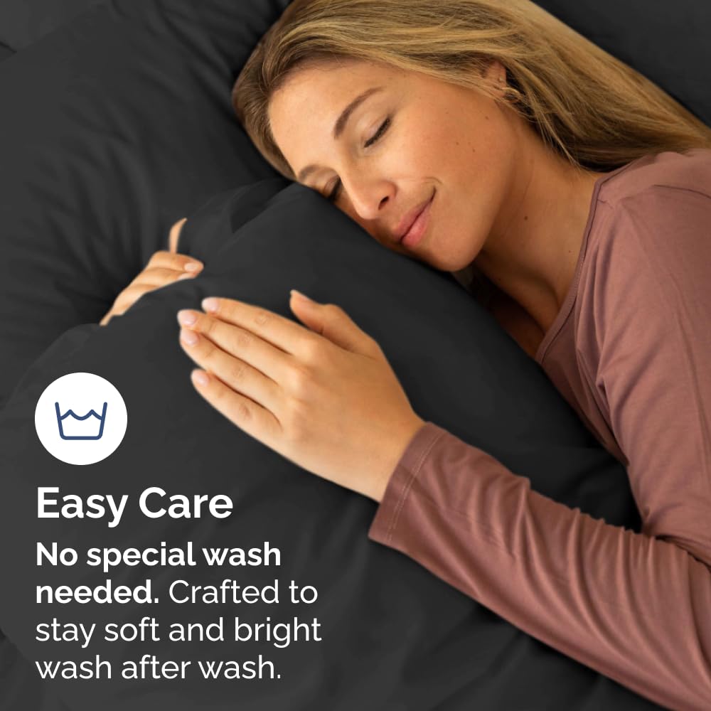 Queen Pillow Cases Set of 10 - Ultra Soft Hotel Quality Pillowcase Covers - Comfy & Wrinkle Free - Shrink, Stain and Fade Resistant - Easy-Care, Machine Washable Pillow Protectors - 10 Pcs Set - Black