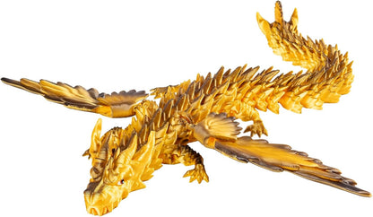 Skiennix 3D Printed Dragon Eggs - Articulated Silk Gold Dragons Inside | 12.5-Inch Decorative Collectible