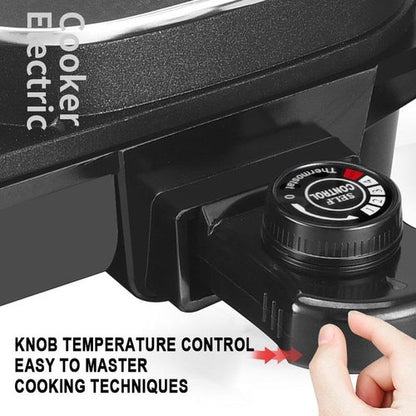 Electric 2 in 1 Grill with Shabu Shabu Hot Pot. Multifunctional Indoor Teppanyaki Korean BBQ Capacity for 2-5 People