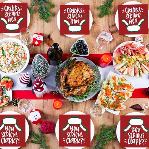 Christmas Vacation You Serious Clark Cocktail Napkins - 50 Pack, 5x5 Inch, Holiday Paper Party Supplies - Serious Variation