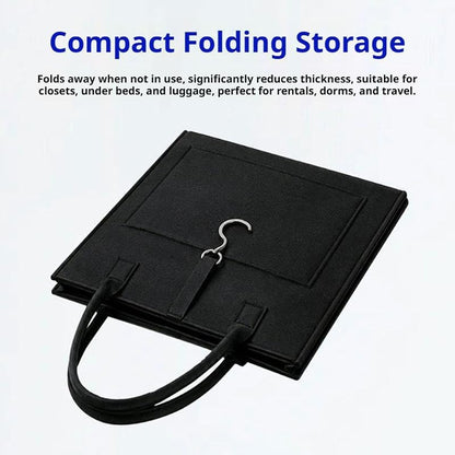 Folding Mirror Bag with Hanging Hook and Storage Pockets - White 12" x 12" Variation