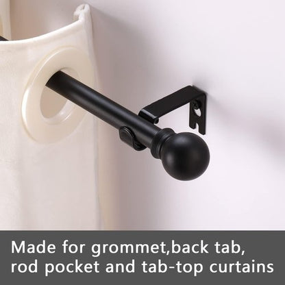 GXOACKJ Heavy-Duty Black Curtain Rods - 2 Pack for Windows 66 to 120 Inches | 5/8 Inch Metal Design