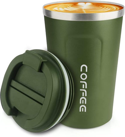 CS COSDDI 12 oz Stainless Steel Vacuum Insulated Tumbler - Spill Proof Coffee Travel Mug in Green