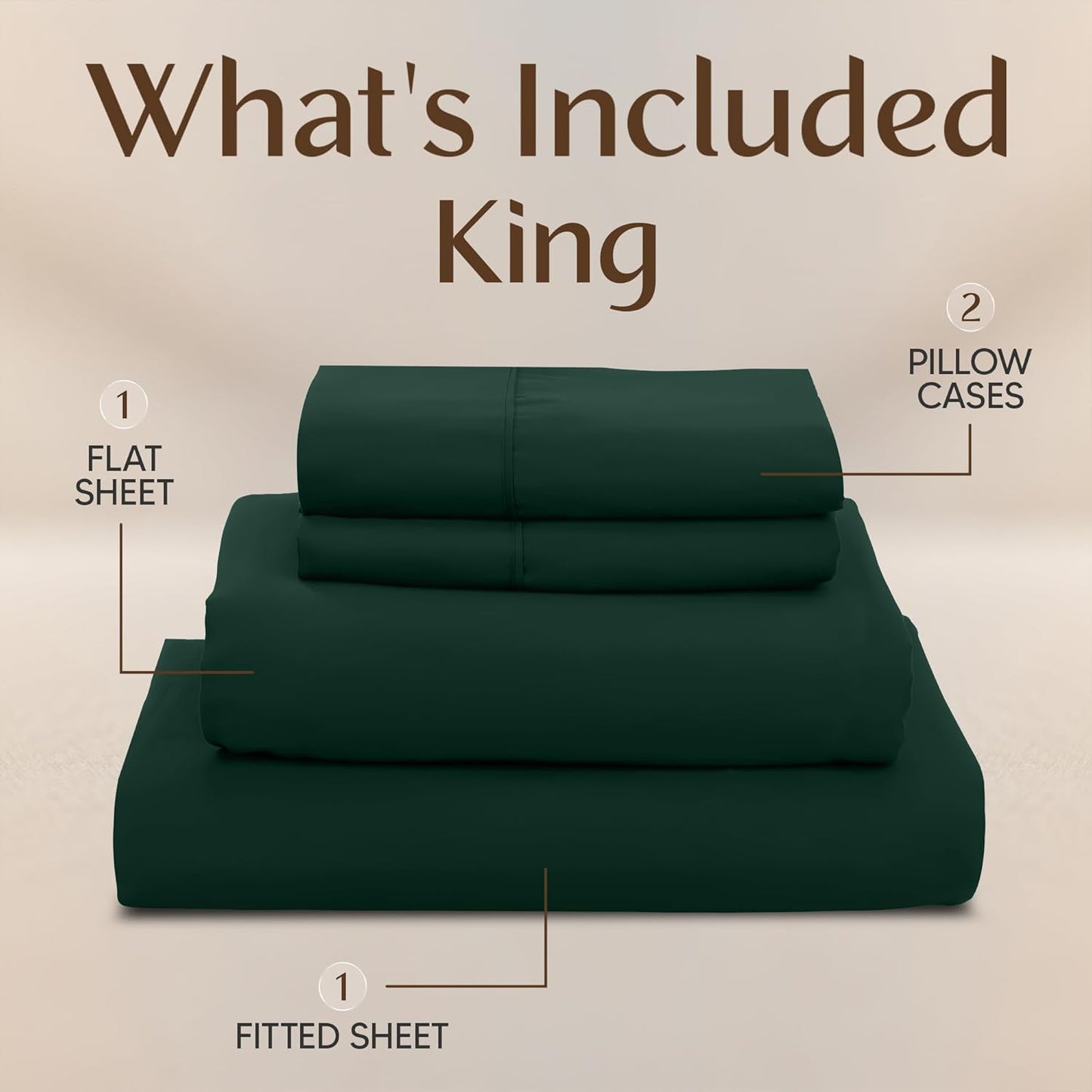 Utopia Bedding King Size Sheet Set - Soft, Breathable Microfiber | 4-Piece in Emerald Green