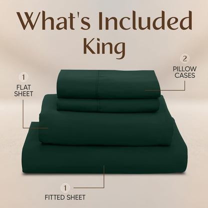 Utopia Bedding King Size Sheet Set - Soft, Breathable Microfiber | 4-Piece in Emerald Green