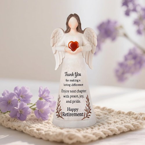 Angel Figurine by [Brand Name] - 8.2" Crystal Heart Retirement Gift for Women | Perfect for Teachers, Nurses, and Moms