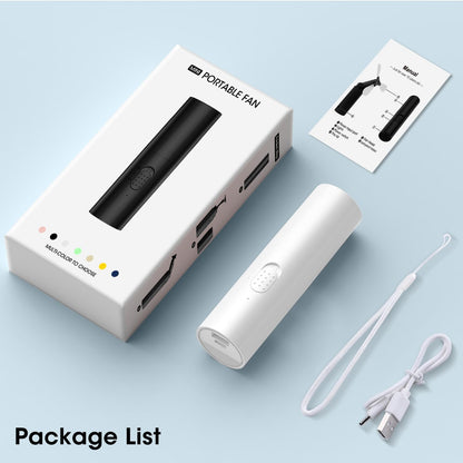 OLV Handheld Mini Fan - Portable Rechargeable 3000mAh Battery | 22+ Hours Runtime - White