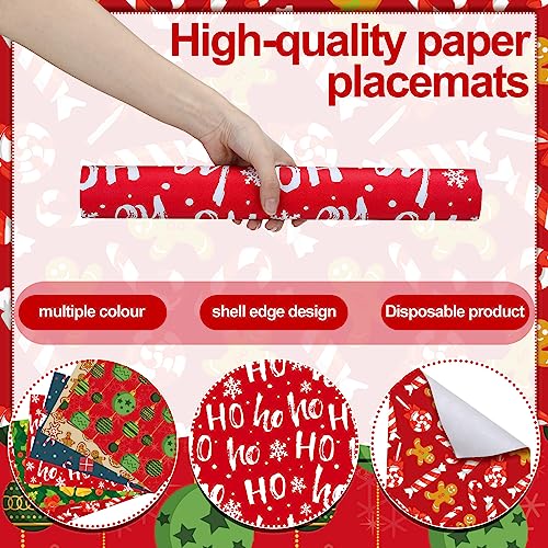 Christmas Disposable Paper Placemats 60 Pcs, 10.24 x 14.57 Inches - Holiday Table Decor