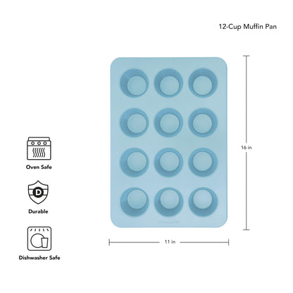 KitchenAid 12-Cup Nonstick Aluminized Steel Muffin Pan, Mineral Water