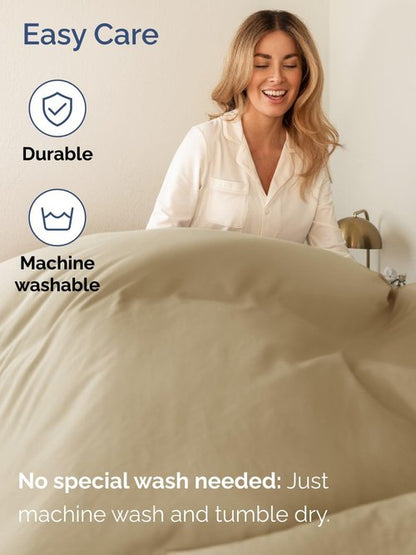 Extra Deep Split King Sheet Set - 7 Piece Breathable and Cooling Sheets - Hotel Luxury Bedding for Women, Men, Kids & Teens - Easy Secure Fit - Soft, Wrinkle Free & Comfy - Extra Deep Pockets - Beige