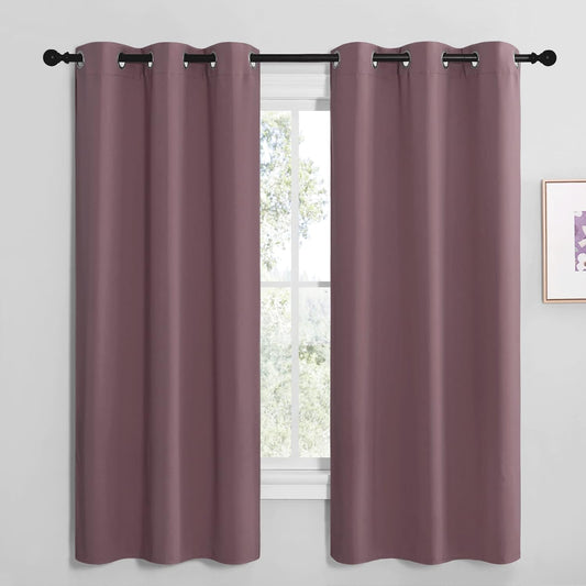 NICETOWN Room Darkening Curtains - Thermal Insulated Grommet Drapes | Set of 2, 42" x 68" - Ideal for Kitchen & Bedroom