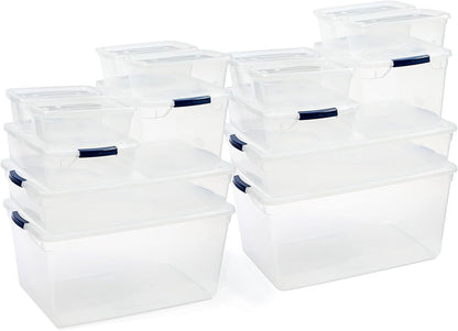Rubbermaid Clear Storage Bins - Stackable 16-Pack with Latching Lids | BPA-Free, Made in USA