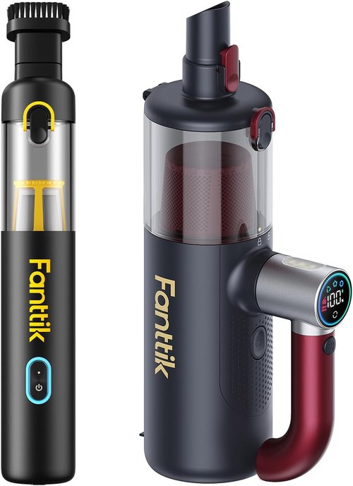 Fanttik Slim V8 APEX Cordless Handheld Car Vacuum - Powerful Suction, Sleek Black Design