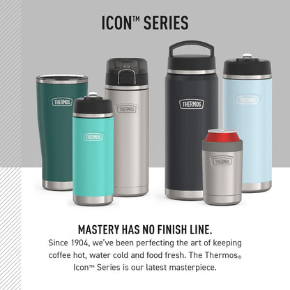 THERMOS Icon Series Water Bottle - 18 Ounce Stainless Steel, Vacuum Insulated with Spout - Lime Color