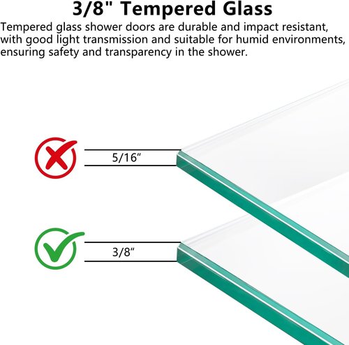 Frameless Bathtub Shower Door - 3/8" Clear Tempered Glass, Double Sliding, Brushed Gold Finish | 56"-60" Wide, 66" High