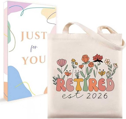 Maciebelle Retirement Gift for Woman 2026, Cool Retirement Gifts for Women, Canvas Tote Bag Best Gifts