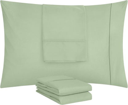 Utopia Bedding King Pillow Cases - 4 Pack - Envelope Closure - Soft Brushed Microfiber Fabric - Shrinkage and Fade Resistant Pillow Covers King Size 20 X 40 Inches (King, Sage)
