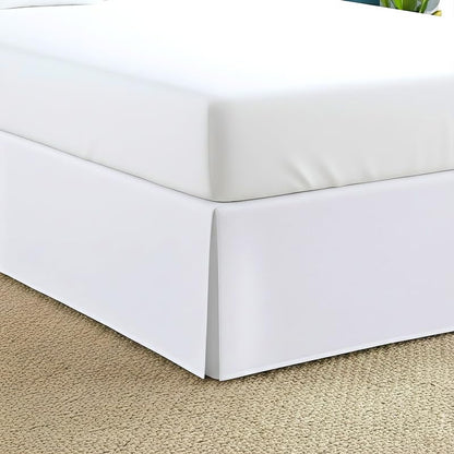 Egyptian Cotton Bed Skirt Full Size 19-Inch Drop Tailored Style Split Corners - White