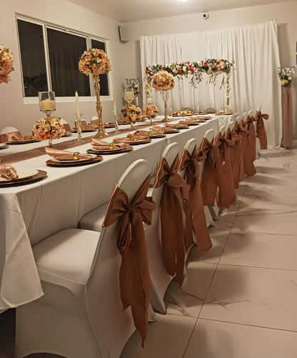 Wedding Satin Gold Chair Sashes by [Brand Name] - Elegant 7x108 Inch Fitted Ribbons for Parties & Events | 50 Pack