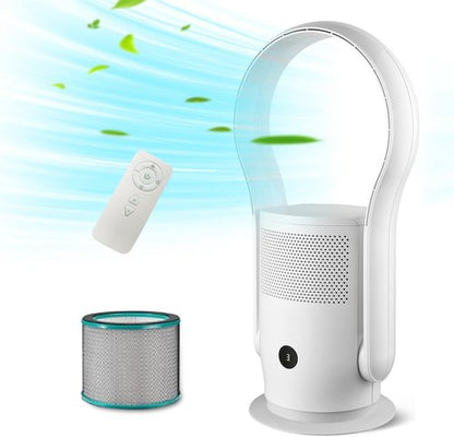 Bladeless Tower Fan with HEPA Filter - 80° Oscillation, Remote Control, 9 Speeds | Ideal for Home & Office