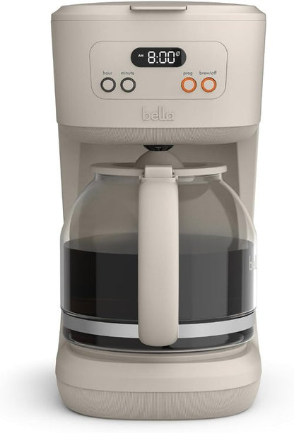 BELLA 12-Cup Programmable Coffee Maker - Easy LCD Display, Auto Shutoff, Reusable Accessories, 900 Watts