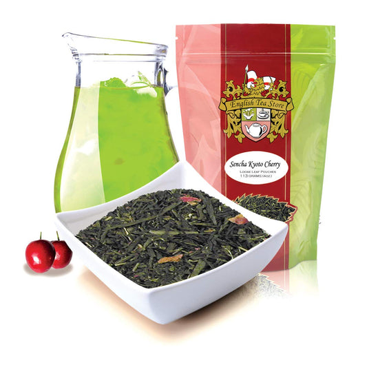 English Tea Store Green Loose Leaf Tea, Sencha Kyoto Cherry Rose Festival, 16 Ounce