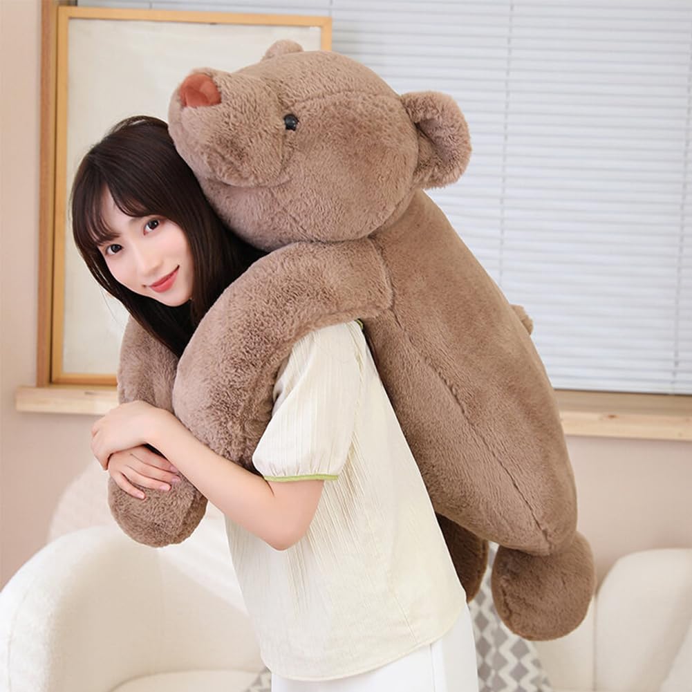 SNOWOLF Large Bear Stuffed Animals, 31.5" Brown Bear Plush Throw Pillow Super Cute Kawaii Plushie Toys Gifts for Boys Girls Adults, 80cm, Brown