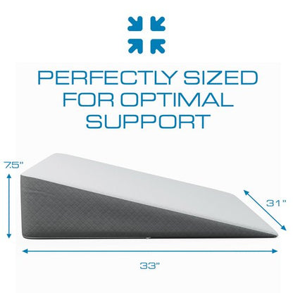 Kolbs Extra Wide Bed Wedge Pillow | Super Large, Memory Foam Top and Jacquard Cover | for Sleeping Acid Reflux GERD (7.5 Inch Height (31 x 33 x 7.5))