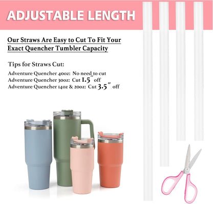 Stanley 6 Reusable Straws with Cover Cap - Perfect Replacement for 40oz Tumbler Accessories