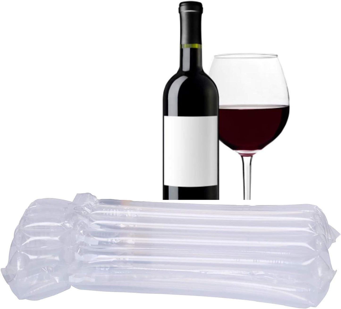 Wine Bottle Protector Bags, 10 Pack Bubble Cushion Wrap Airplane Travel, Safety Shipping Packaging Bags for Glass Bottles in Transport with Luggage with Reusable Pump