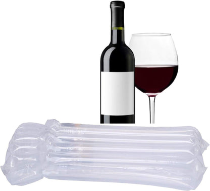 Wine Bottle Protector Bags, 10 Pack Bubble Cushion Wrap Airplane Travel, Safety Shipping Packaging Bags for Glass Bottles in Transport with Luggage with Reusable Pump